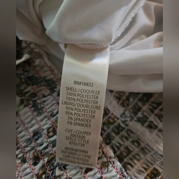 Max Studio Boho Floral Smocked Kaftan Blouse - XL - Picture 6 of 6